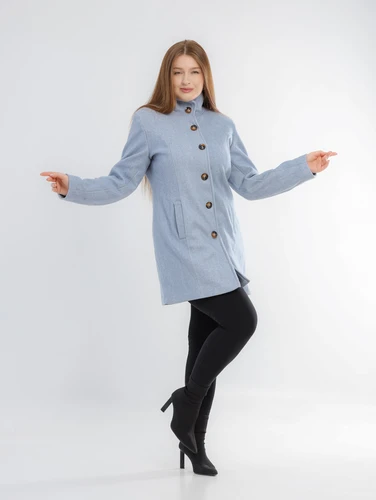 wool half neck collar coat