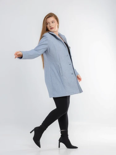 wool half neck collar coat